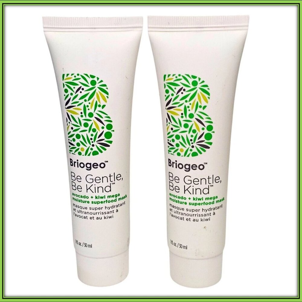 Briogeo Be Gentle, Be Kind Avocado + Kiwi Mega Moisture Mask x 2 (1oz. Each) NEW